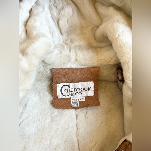 Colebrook & Co Suede Shearling Coat with Hood/ size S - Picture 5 of 12